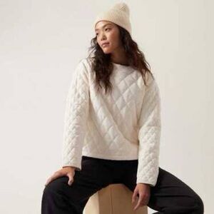 $119 Athleta Retroplush Quilted Crewneck Sweatshirt